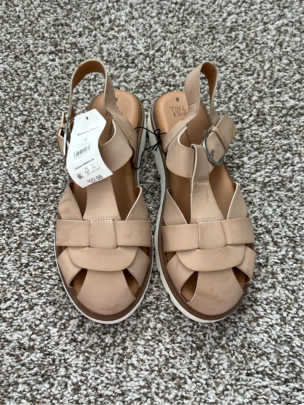 Time and Tru Beige Women’s Platform Sandals NWT